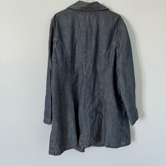 AE Sport & Co. Denim Trench Coat Jacket • Double Breasted • Women’s 1X - Picture 6 of 6